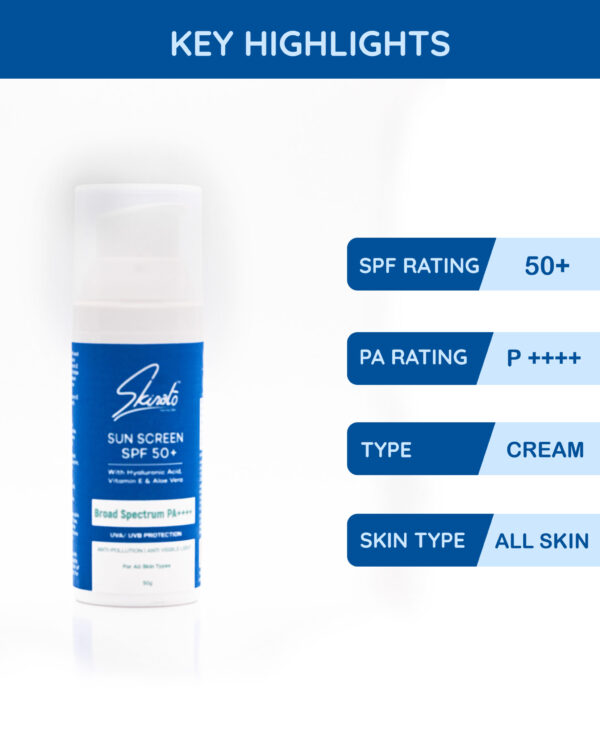 SKINATO Sunscreen - SPF 50+ PA++++ Hydrating Sunscreen  (50 g) - Image 6